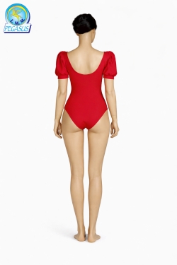 BODY ROSSO CON MANICHE A SBUFFO